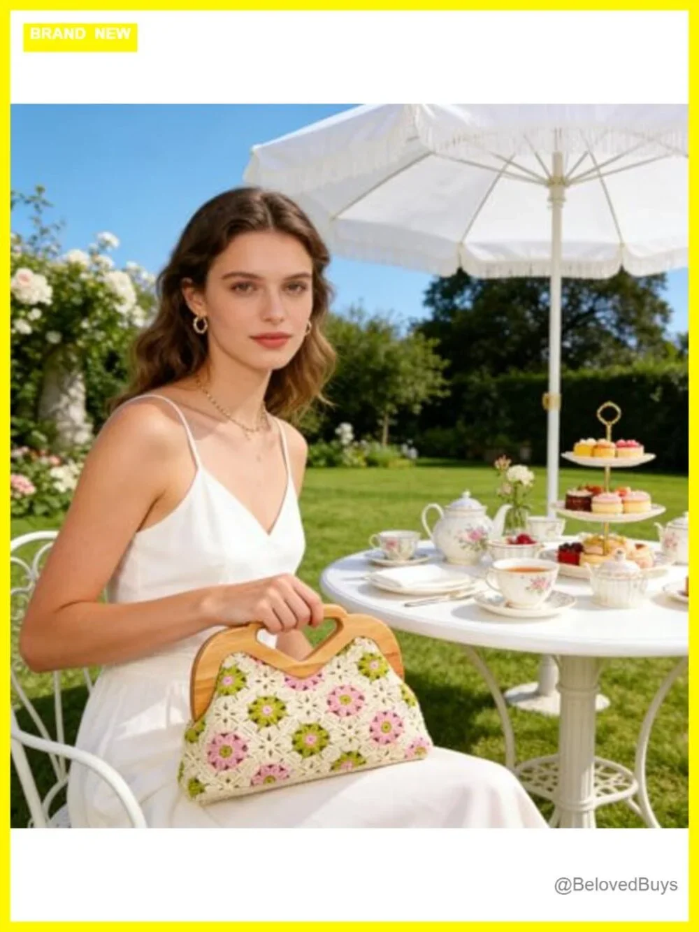 Crochet Macrame Summer Beach Bag Hobo Crossbody Shoulder Handbag Purse